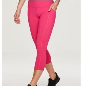 RBX Women's Capri Leggings - Size Small, Pink, with Side Pockets